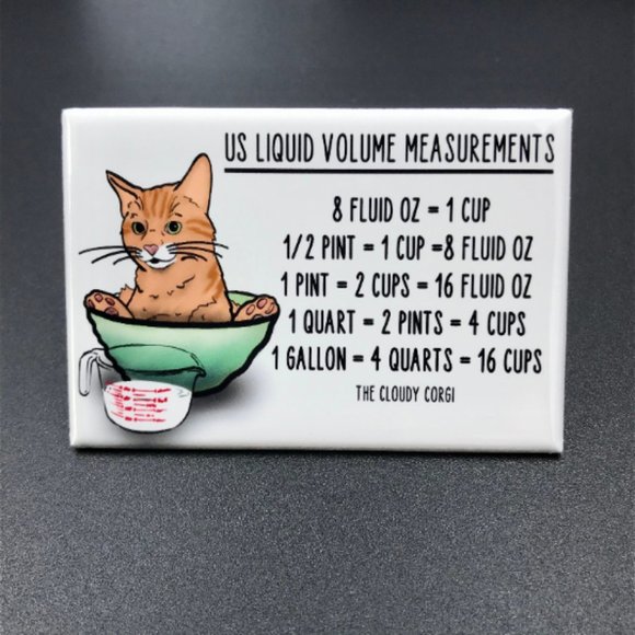 Orange Tabby Cat Kitchen Measurement Chart Set - Picture 2 of 4